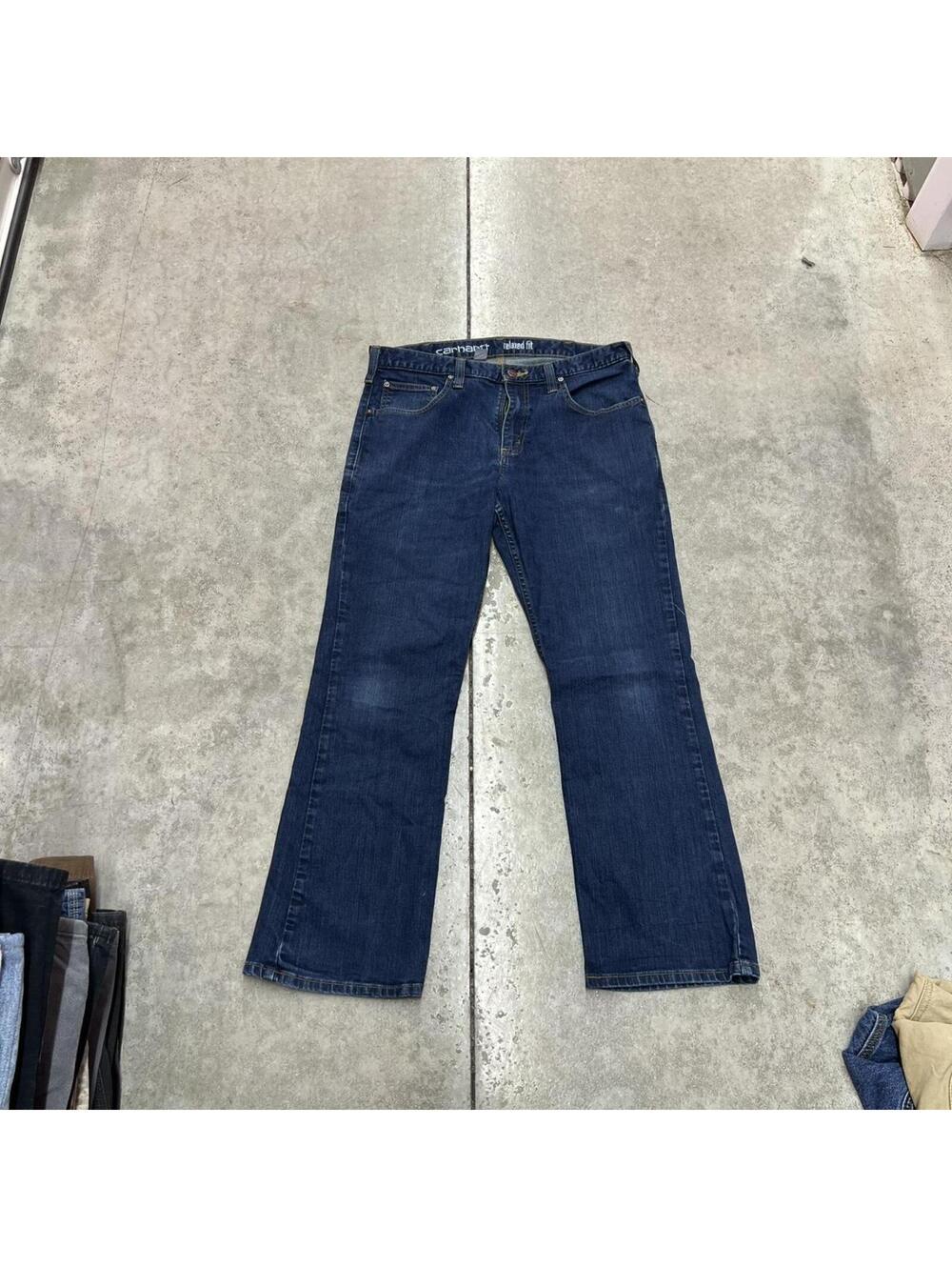 vintage carhartt dark blue relaxed fit jeans size 33 x 30 - Picture 2 of 4